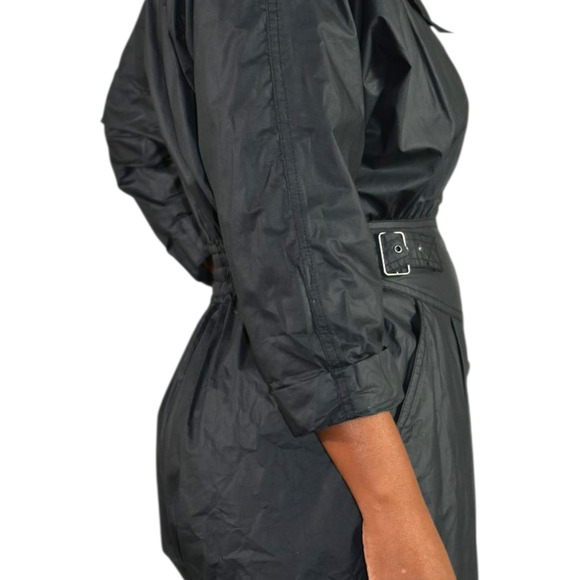 Rebecca Minkoff Jumpsuit Black Parachute Moto Biker Cotton Ripstop Flightsuit XS - Picture 14 of 16